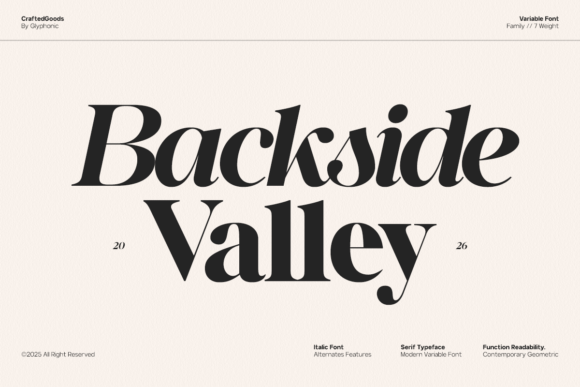 Gc Backside Valley: The Modern Serif Font for Polished Brand Identity